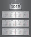 2019 German calendar with tablet Royalty Free Stock Photo