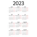 German calendar for 2023. Week starts on Monday.