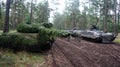 German tanks in the forest in Lithuania Royalty Free Stock Photo