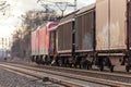 German cargo train drives on tracks