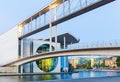 German Chancellery on the River Spree in the blue hour, Berlin Royalty Free Stock Photo