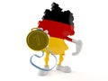 German character with golden medal