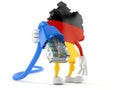 German character holding network cable Royalty Free Stock Photo