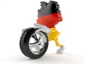 German character rolling spare wheel