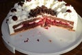 German cherry cream cake, SchwarzwÃÂ¤lder Kirsch, cut cake
