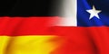 German,Chile flag together.Germany,Chile waving flag background