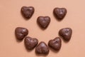 German chocolate covered gingerbread hearts Royalty Free Stock Photo