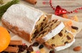 German christmas bread with rosins Royalty Free Stock Photo