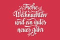 German Christmas and New year. Christmas in different languages. English translation: Happy Christmas and happy New Year Royalty Free Stock Photo