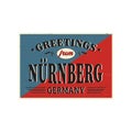 German City retro greetings from N rnberg Vintage sign. Travel destinations theme on old rusty background.