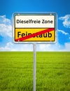 Diesel free zone - no particulate matter Royalty Free Stock Photo