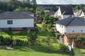 German city suburbs road house gardens Royalty Free Stock Photo