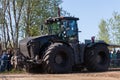 German claas xerion tractor drives on track