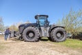 German claas xerion tractor stands on track