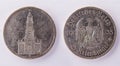 German coin 5 Reichsmark 1935 Royalty Free Stock Photo