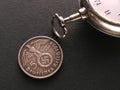 German Coin and Watch Royalty Free Stock Photo