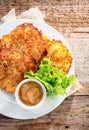 German cuisine - fried potato fritters Royalty Free Stock Photo