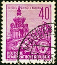 GERMAN DEMOCRATIC REPUBLIC - CIRCA 1954: A stamp printed in Germany from the `Five Year Plan` issue shows Zwinger, Dresden
