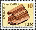 GERMAN DEMOCRATIC REPUBLIC - CIRCA 1974: A stamp printed in Germany shows Banded Jasper, circa 1974.