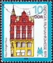 GERMAN DEMOCRATIC REPUBLIC - CIRCA 1979: A stamp printed in Germany shows Max Klinger Exhibition House, Leipzig, circa 1979.