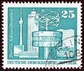 GERMAN DEMOCRATIC REPUBLIC - CIRCA 1980: A stamp printed in Germany shows Alexanderplatz, Berlin, circa 1980.