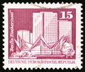 GERMAN DEMOCRATIC REPUBLIC - CIRCA 1973: A stamp printed in Germany shows Apartment Blocks, Fishers Island, Berlin, circa 1973.