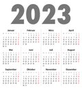 German Deutsch Calendar grid for 2023. MF