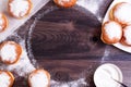 German donuts - berliner arranged as frame Royalty Free Stock Photo