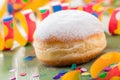 German donuts - krapfen or berliner - filled with jam for carnival. Royalty Free Stock Photo