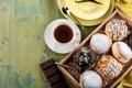 German donuts - krapfen or berliner - filled with jam for carnival. Royalty Free Stock Photo