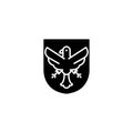 German eagle emblem black icon concept. German eagle emblem flat vector symbol, sign, illustration.