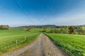 German Eifel landscape with road and green slopes