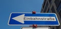 German Einbahnstrasse (One Way) street sign Royalty Free Stock Photo