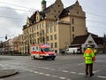 German emergency ambulance in action Royalty Free Stock Photo