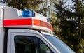 German emergency ambulance car stands on the street