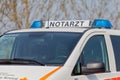 German emergency ambulance (NOTARZT) car stands on the street