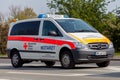 German emergency ambulance (NOTARZT) car stands on the street