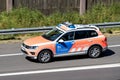 Emergency physician car on motorway Royalty Free Stock Photo