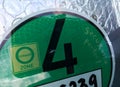 German emissions sticker, umwelt zone 4, the logo of a Low-emission zone sticker for the inner city districts of Berlin