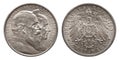 German Empire Baden 2 Mark Silver Coin Vintage 1906