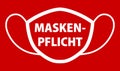 German face mask requirement sign Royalty Free Stock Photo