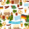 German festival seamless pattern Bavarian Oktoberfest vector