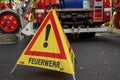 German Fire brigade sign, triangle