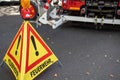 German Fire brigade sign, triangle
