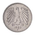 German five mark coin from 1982