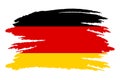 German flag. Brush painted German flag. Hand drawn style illustration with a grunge effect and watercolor. German flag Royalty Free Stock Photo