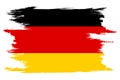 German flag. Brush painted German flag. Hand drawn style illustration with a grunge effect and watercolor. German flag Royalty Free Stock Photo
