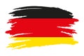 German flag. Brush painted German flag. Hand drawn style illustration with a grunge effect and watercolor. German flag Royalty Free Stock Photo