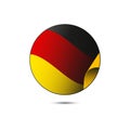 German flag button on a white background. Vector illustration. Royalty Free Stock Photo