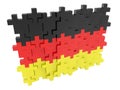 German flag from colored puzzle pieces on white Royalty Free Stock Photo